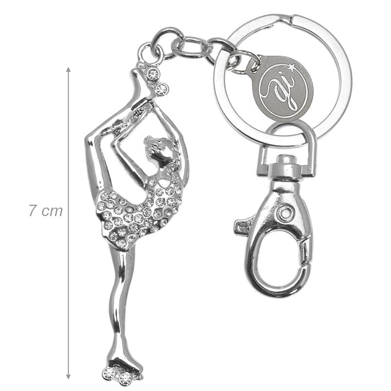 Portachiavi con ballerina sui pattini a rotelle