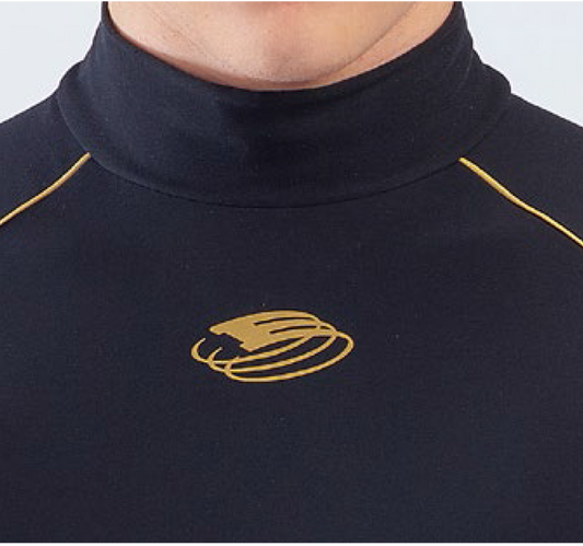 Edea Men's Black Long Sleeve T-Shirt with Neck Detail