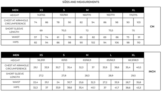 Edea man's size chart
