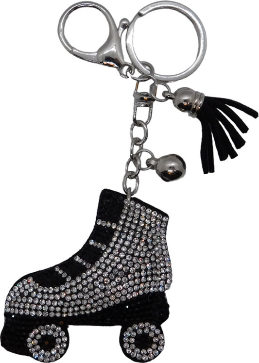 Portachiavi con pattino a rotelle con strass