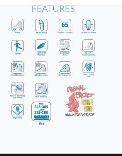 Risport tabella caratteristiche tecniche Shoe Mercurio Elite