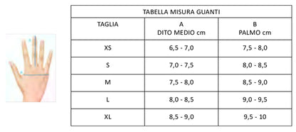 Sagester tabella taglie guanti 