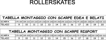 Tabella montaggio telai su scarpe Edea Risport Belati - Original Sport