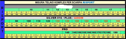 Risport shoe assembly chart for Komplex frames - Original Sport