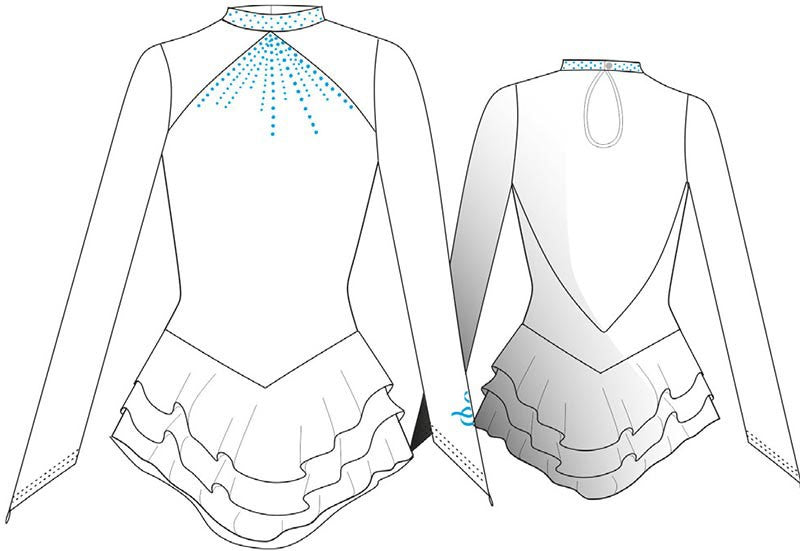 Sagester disegno mod. 204 LO 57  vestito pattinaggio - Original Sport